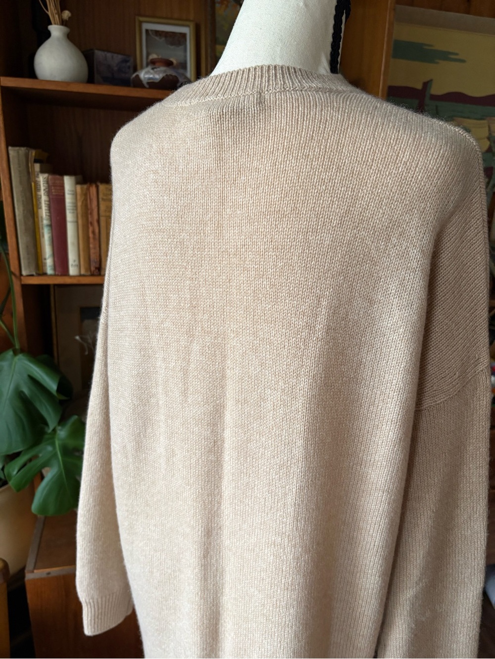 100% Cashmere Minimalist Tan Knit Dress TONOT M - Picture 7 of 9